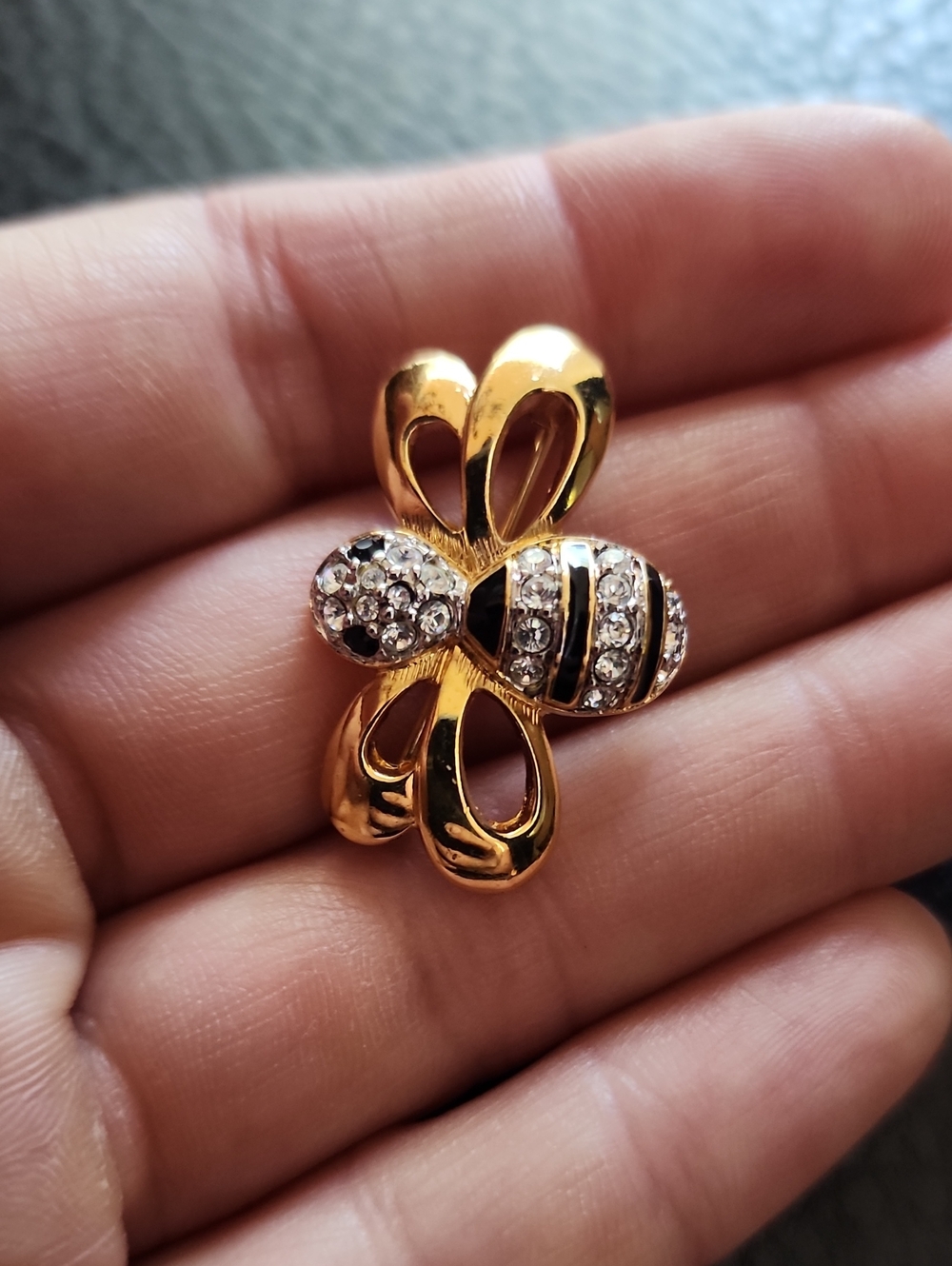 Swarovski Gold Crystal Bee Brooch Pin - Women Jewelry